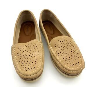 Loafer Flats Womens Size 8.5 Brown Faux Suede Slip On